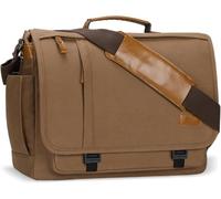 ESTARER Laptoptasche 17 Zoll Umhängetasche Canvas für Arbeit Uni, Braun