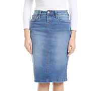 ESTEEZ Repreve Denim Knielanger Jeansrock für Damen mit Taschen - Melrose, Klassischer Vintage-Stil, 48