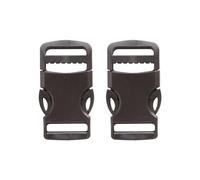 Estika Steckschnalle für gurtband 20mm - 2 Stück - Schwarz, Robuster Kunststoff Klickverschluss, Reparatur, Ersatzteile für Rucksack, Kofferband, Fahrradhelm, Paracord, Beckengurt