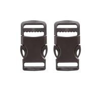 Estika Steckschnalle für gurtband 25mm - 2 Stück - Schwarz, Robuster Kunststoff Klickverschluss, Reparatur, Ersatzteile für Rucksack, Kofferband, Fahrradhelm, Paracord, Beckengurt