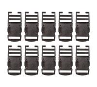 Estika Steckschnalle für gurtband 30mm - 10 Stück - Schwarz, Robuster Kunststoff Klickverschluss, Reparatur, Ersatzteile für Rucksack, Kofferband, Fahrradhelm, Paracord, Beckengurt