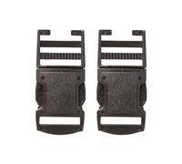 Estika Steckschnalle für gurtband 30mm - 2 Stück - Schwarz, Robuster Kunststoff Klickverschluss, Reparatur, Ersatzteile für Rucksack, Kofferband, Fahrradhelm, Paracord, Beckengurt