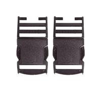 Estika Steckschnalle für gurtband 40mm - 2 Stück - Schwarz, Robuster Kunststoff Klickverschluss, Reparatur, Ersatzteile für Rucksack, Kofferband, Fahrradhelm, Paracord, Beckengurt