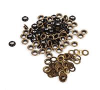 Grommet Werkzeug Kit, 8mm 100-tlg Ösen Ösenzange Set, Ersatz für Dekoration, Basteln, Bronze, Schwarz/goldfarben