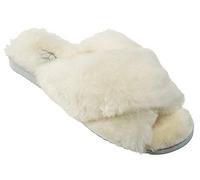 ESTRO Lammfell Hausschuhe Damen Warm - Lammfell Hausschuhe Herren Leder Winter Pantoffeln Damen INTIMO (39, Weiß)