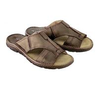 ESTRO Sandalen Herren Sommer Leder - Echtleder Sommerschuhe Herren Schlappen Männer mit Rutschfeste Gummisohle s1 (42, Braun)
