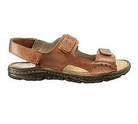 ESTRO Sandalen Herren Sommer Leder - Schlappen Männer Echtleder Sommerschuhe Herren mit Rutschfeste Gummisohle s2 (41 EU, Rostbraun)