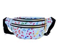 Estwell Gürteltasche Damen Bauchtasche Mode Hüfttasche Wasserdicht PU Leder Handytasche Verstellbarer Sports Tasche Blume Tailletasche für Joggen Festival Laufen Radfahren Reisen