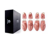 Esvioniq Herren Zedernholz Schuhspanner,verstellbare Holz Schuhspanner für Männer,Rote Zedernholz Schuhdehner mit Doppelschläuchen (2 Paar, EU 38-39)
