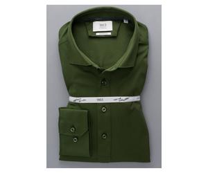 ETERNA 1863 Modern Fit Longsleeve Poloshirt dunkelgrün, Einfarbig