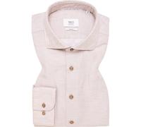 ETERNA 1863 Slim Fit Leinenhemd beige-braun, Einfarbig