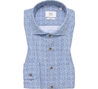 ETERNA 1863 Slim Fit Leinenhemd blau, Bedruckt