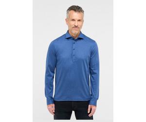 ETERNA 1863 Slim Fit Longsleeve Poloshirt blau, Einfarbig