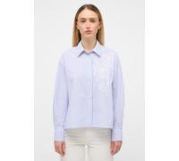 Eterna - Bluse Popeline Langarm blau, 40/Langarm