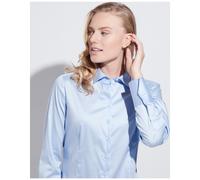 Eterna Bluse Popeline Stretch Tailliert D708 5352, Gr. 44 blau