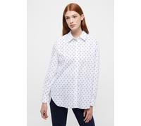 Hemdbluse in weiß/hellblau bedruckt 42