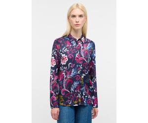 ETERNA Blusen - Hemdbluse aus Viskose-Satin mit floralem Print - Elegant, farbenfroh & fließend | Bluse 7759 D351 blau Druck - Gr. - 36