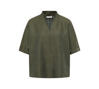 ETERNA - Linen Shirt Bluse Leinen Kurzarm olive - Gr. - 40/Kurzarm