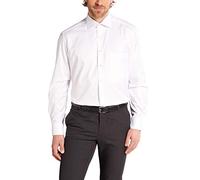 eterna Langarmhemd Comfort Fit Cover Shirt Twill Weiß Unifarben Gr. 41