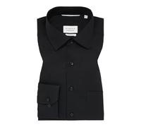 ETERNA Comfort Fit Hemd Business-Hemd Männer Baumwolle Langarm-Hemd Anzughemd Kent-Kragen bügelfrei Kombimanschetten unifarben (DE/NL/SE/PL, Kragenweite, 46, Regular, Regular, Schwarz)