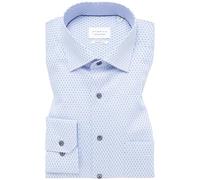 ETERNA Comfort Fit Hemd super Langer Arm New Kent Kragen Muster blau Größe 45
