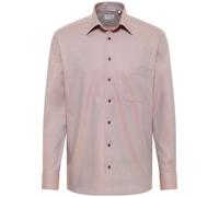 ETERNA COMFORT FIT Natural Stretch Langarm Hemd beige-braun dobby 2132-25-E181 - Dynamic Cotton 44 65