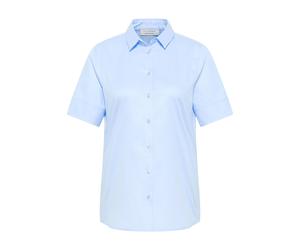ETERNA Cover Shirt Modern Classic Bluse Kurzarm blau