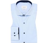 ETERNA Slim Fit Cover Hemd Langarm Haifischkragen Blickdicht Struktur Mittelblau Größe 42