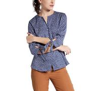 ETERNA Damen kragenlose Bluse REGULAR FIT 3/4 navy 44_D_3/4