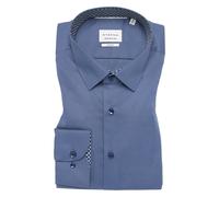 Langarmhemd ETERNA "SLIM FIT", Herren, Gr. 39, Normalgrößen, blau (denim), Popeline, 100% Baumwolle, schmal, Langarm Manschette, Hemden, NON IRON (bügelfrei) (83538762-39) denim