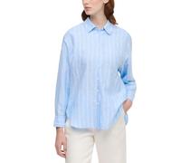 ETERNA Female Linen Shirt Bluse gestreift Oversize FIT 42_D_1/1, 1/1, hellblau