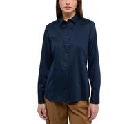 ETERNA - Satin Shirt Bluse Satingewebe Langarm dunkelblau, 44/Langarm