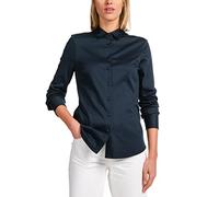 ETERNA Fitted Bluse Langarm Hemdkragen Jersey Navy Größe 44