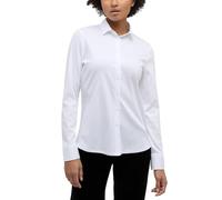 eterna Mode Bluse Fitted Jersey Hemdkragen Langarm Unifarben Weiß Gr. 46