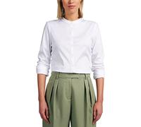 ETERNA Fitted Bluse Langarm Stehkragen Reine Baumwolle weiß Größe 46