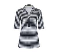ETERNA FITTED Kurzarm Bluse schwarz gestreift stretch 6383-19-H554 - JERSEY SHIRT 48