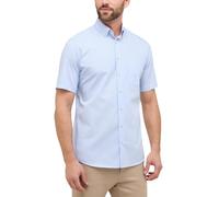 ETERNA, gestreiftes Popeline Hemd mit Brustasche, Modern Fit Größe 44, Farbe Mittelblau
