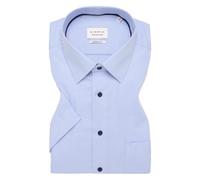 ETERNA - Hemd Hahnentritt Kurzarm hellblau - Gr. - 41/Kurzarm