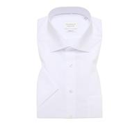 ETERNA Hemd Halbarm Popeline, Weiß, Modern Fit, Bügelfrei, Knitterfrei, 100% Baumwolle, Classic Kent Gr. 46