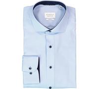 ETERNA Slim Fit Cover Hemd Langarm Haifischkragen Blickdicht Struktur Mittelblau Größe 42