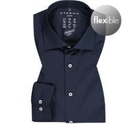 ETERNA Slim Fit Performence Hemd Langarm New Kent Stretch Nachtblau Größe 42