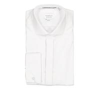 Eterna Herren Langarmhemd Slim Fit Cover Twill weiß Uni Hemd, 36