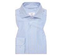 Langarmhemd ETERNA "SLIM FIT", Herren, Gr. 42, Normalgrößen, blau, Jersey, 60% Baumwolle, 40% Polyester, schmal, Langarm Manschette, Hemden, NON IRON (bügelfrei) (51693226-42) blau