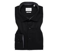 Langarmhemd ETERNA "MODERN FIT", Herren, Gr. 41, Normalgrößen, schwarz, Popeline, 100% Baumwolle, tailliert, Langarm Manschette, Hemden, NON IRON (bügelfrei) (60910502-41) schwarz