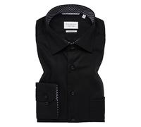 Langarmhemd ETERNA "COMFORT FIT", Herren, Gr. 40, Normalgrößen, schwarz, Popeline, 100% Baumwolle, normal, Manschette, Hemden, NON IRON (bügelfrei) (97050037-40) schwarz