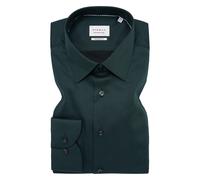 Langarmhemd ETERNA "MODERN FIT", Herren, Gr. 43, Normalgrößen, grün (dunkelgrün), Satin, 100% Baumwolle, tailliert, Langarm Manschette, Hemden, NON IRON (bügelfrei) (63551243-43) dunkelgrün