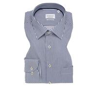 ETERNA Herren Langarmhemd 1091 X181 Modern Fit Twill 100% Baumwolle Kentkragen Marine Gr. 46