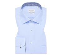 ETERNA Herren Business-Hemd Original Shirt | Hellblau Patch | Modern Fit | Einfarbig | Langarm | Bügelfrei, Knitterfrei | 100% Baumwolle | Kent-Kragen Gr. 45