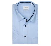 ETERNA Herren Businesshemd Kurzarm Comfort FIT | Struktur Hellblau | Bügelfrei | Kent Kragen Gr. 50
