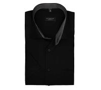 ETERNA Herren Businesshemd Kurzarm Comfort FIT | Uni schwarz | Kent Kragen Gr. 48